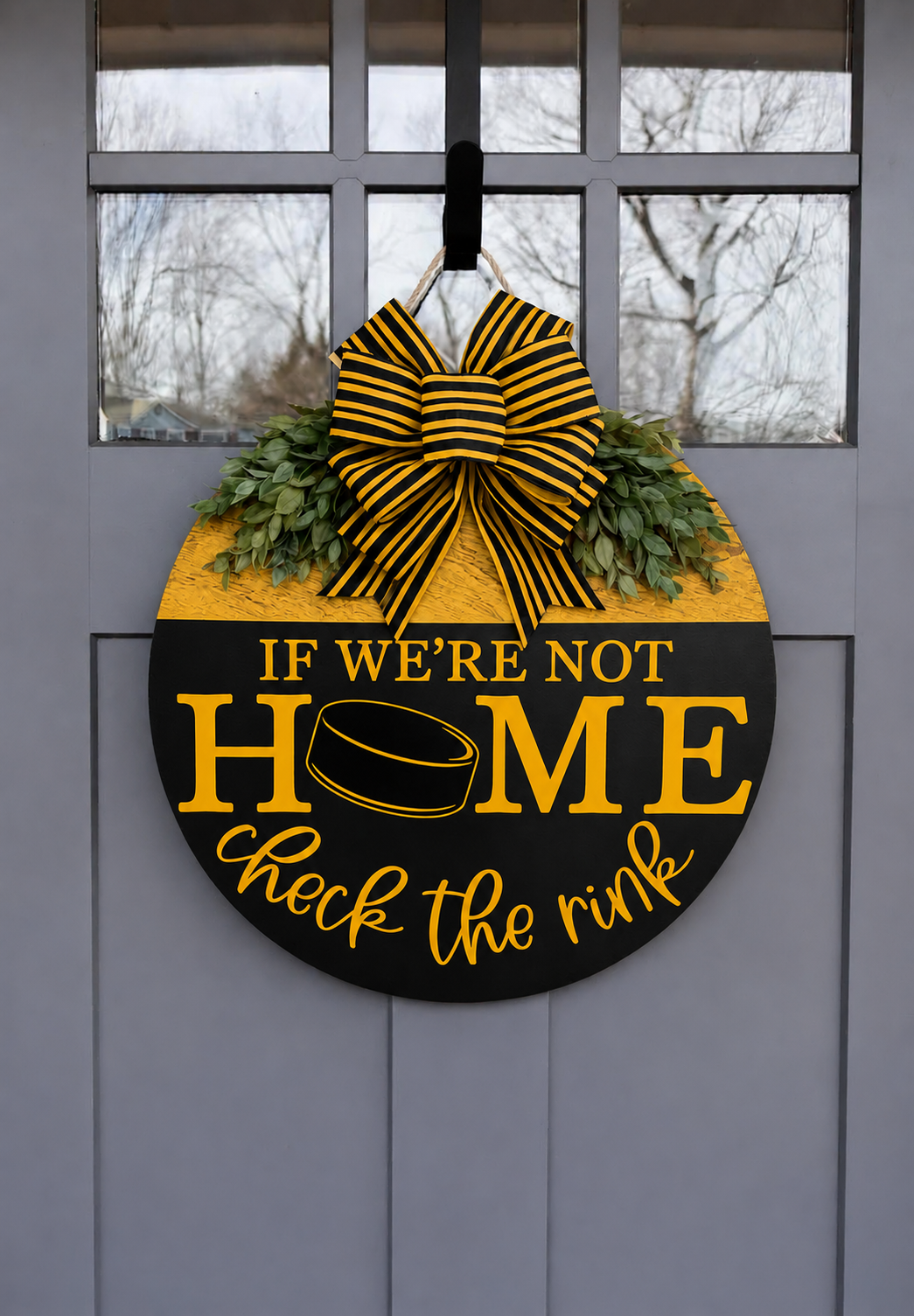 hockey front door sign