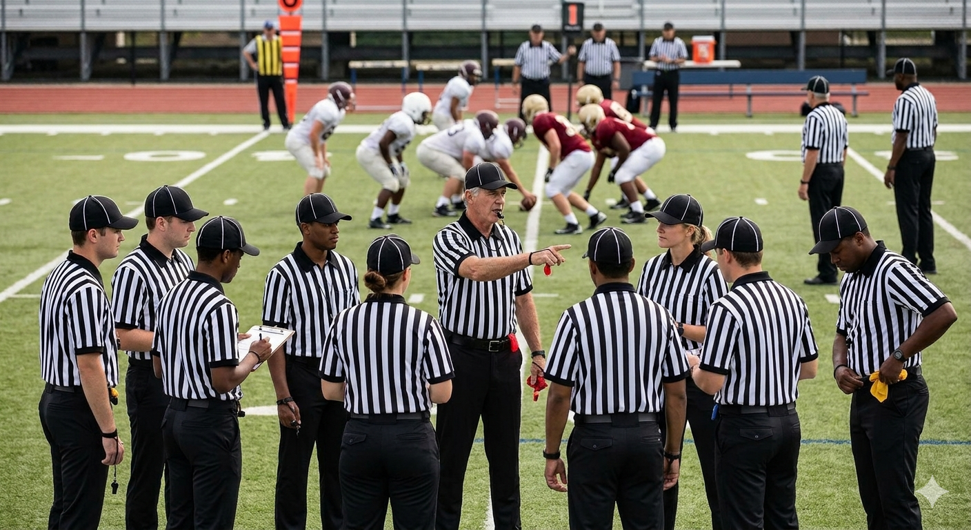 Officials training on football field