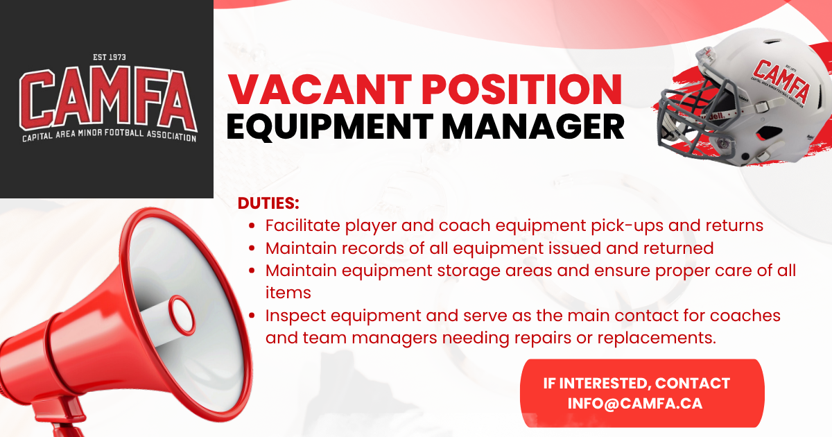 Vacant Position: Equipment Manager